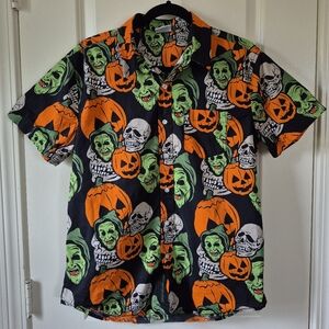 Creepy Co. Men's Halloween III Button Up Shirt • Medium • Short Sleeve